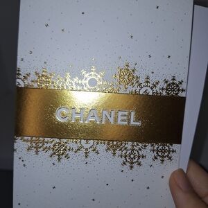 Chanel White & Gold Greeting Card w/ Gold Detailing